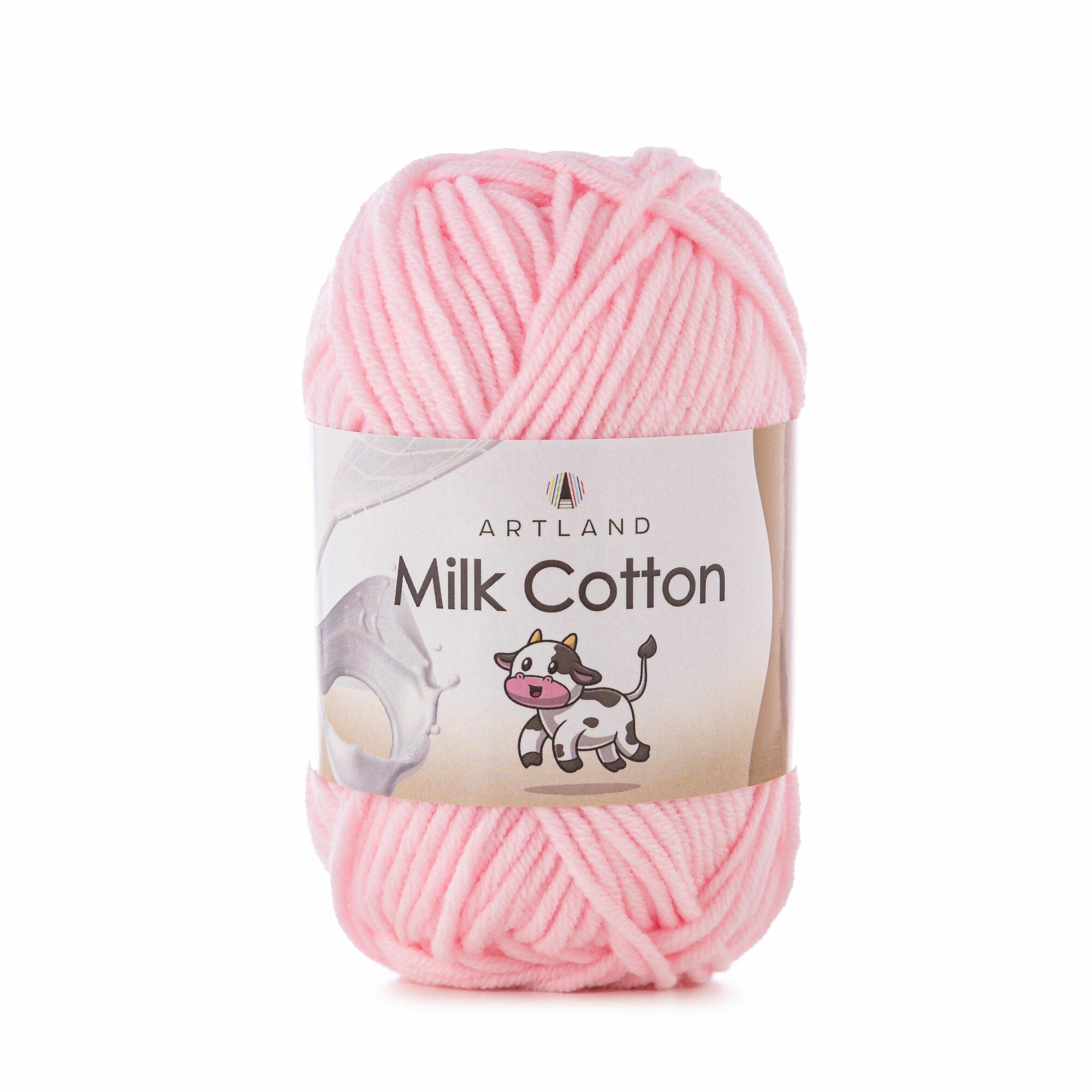 Пряжа для вязания Milk Cotton Artland 2 мотка (100 м, 50 гр), цвет 02 нежно-розовый