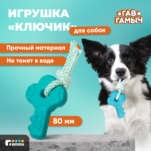 Игрушка для собак "Ключик с веревкой", 95*60мм, серия ГАВ гамыч