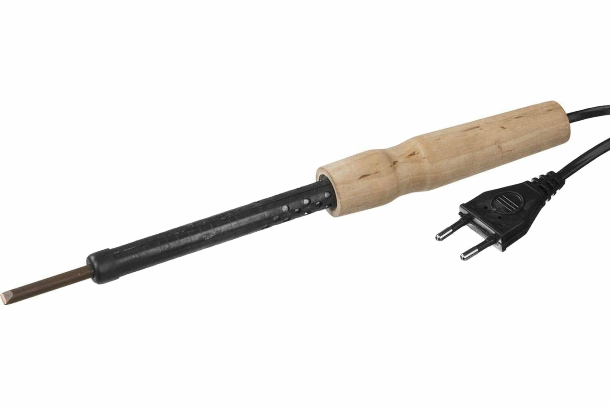 Электропаяльник с деревянной рукояткой 65Вт 12-0265