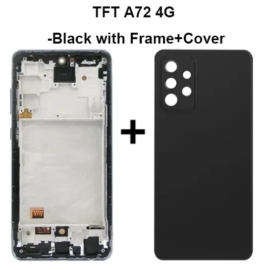 Amoled для Samsung Galaxy A72 4G ЖК-дисплей SM-A725F A725M сенсорная панель в сборе с рамкой для Samsung A72 Замена экрана, TFT BlackFrame Cover