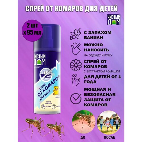 Спрей от комаров Чистый дом 95 мл 600₽