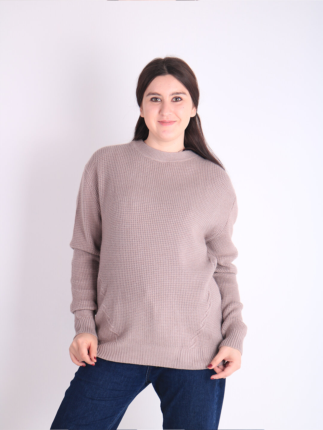 Свитер размер One Size, , бежевый меланж — фото 1