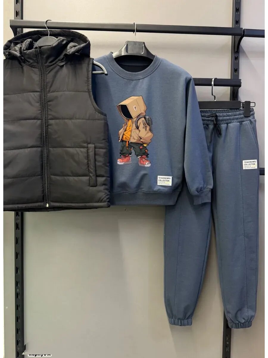 Костюм спортивный  размер 44 рост 158 серый черный