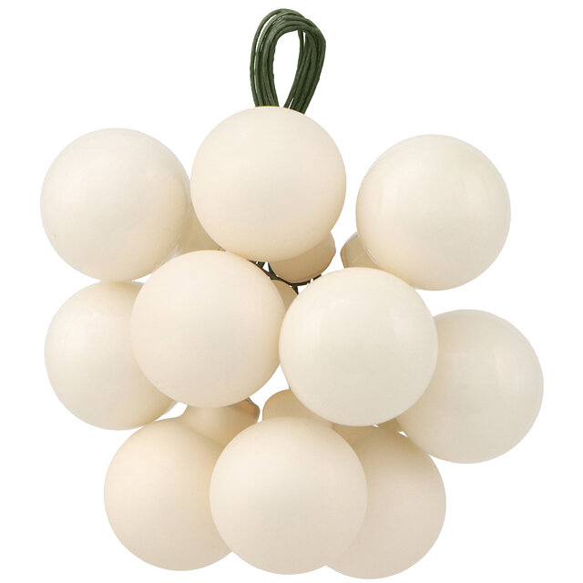 Гроздь стеклянных шаров на проволоке 2 см молочный mix, 10 шт