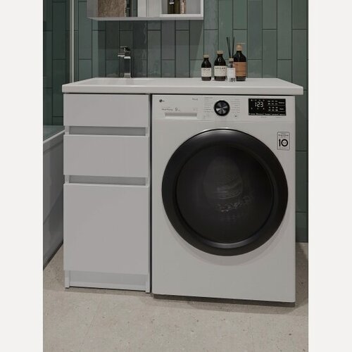 Изображение товара Тумба напольная с левой раковиной Orange Sistema ST-40TUW+RAL 100 см под стиральную машину, белый