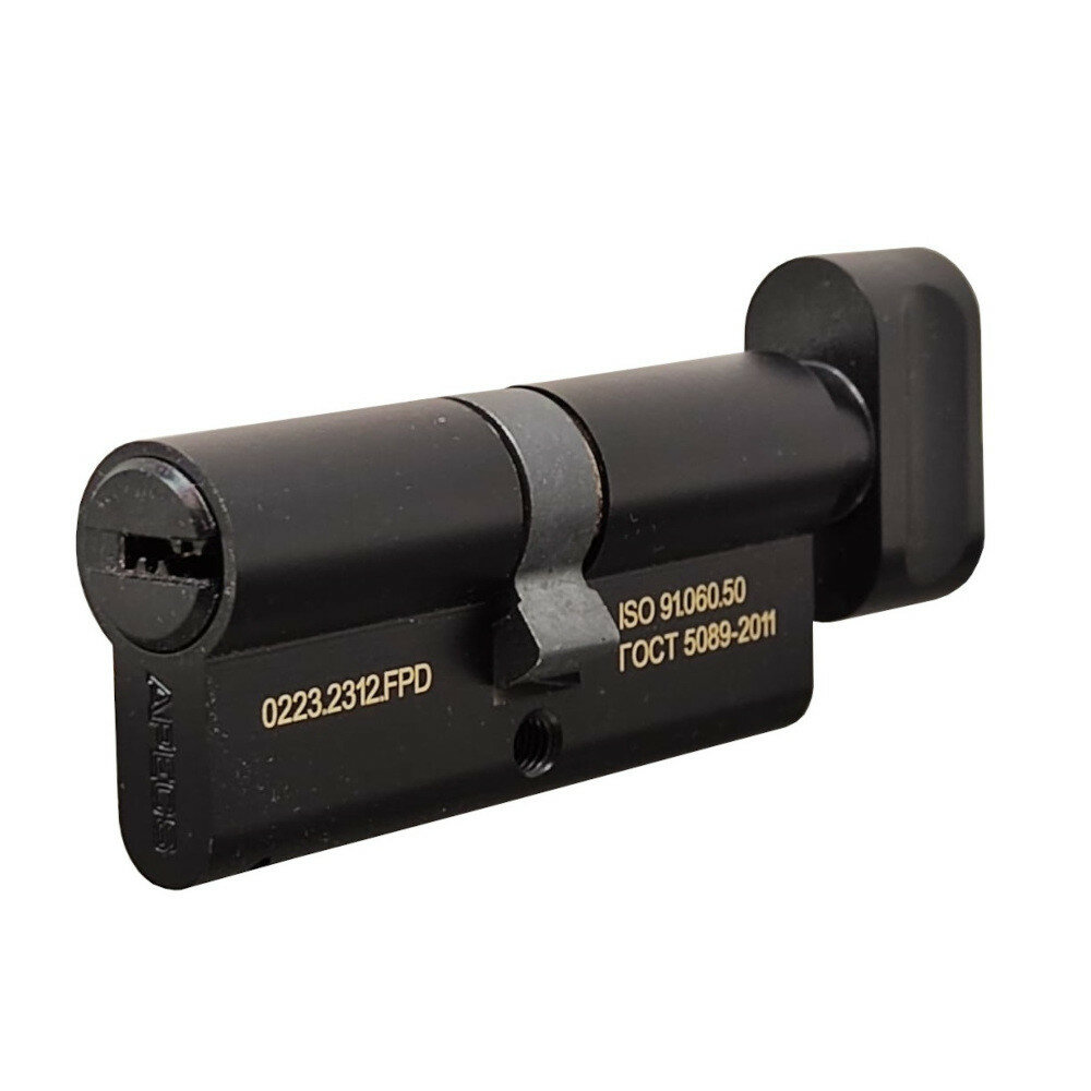 APECS Цилиндровый механизм Apecs SM-60(30C/30)-C-BLM черный ключ/вертушка