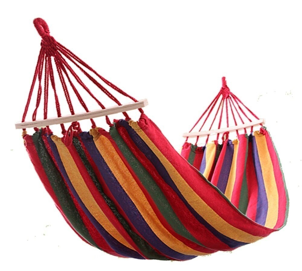 Гамак полотняный (поликоттон) 200 х 100 см (дерев. планка) 