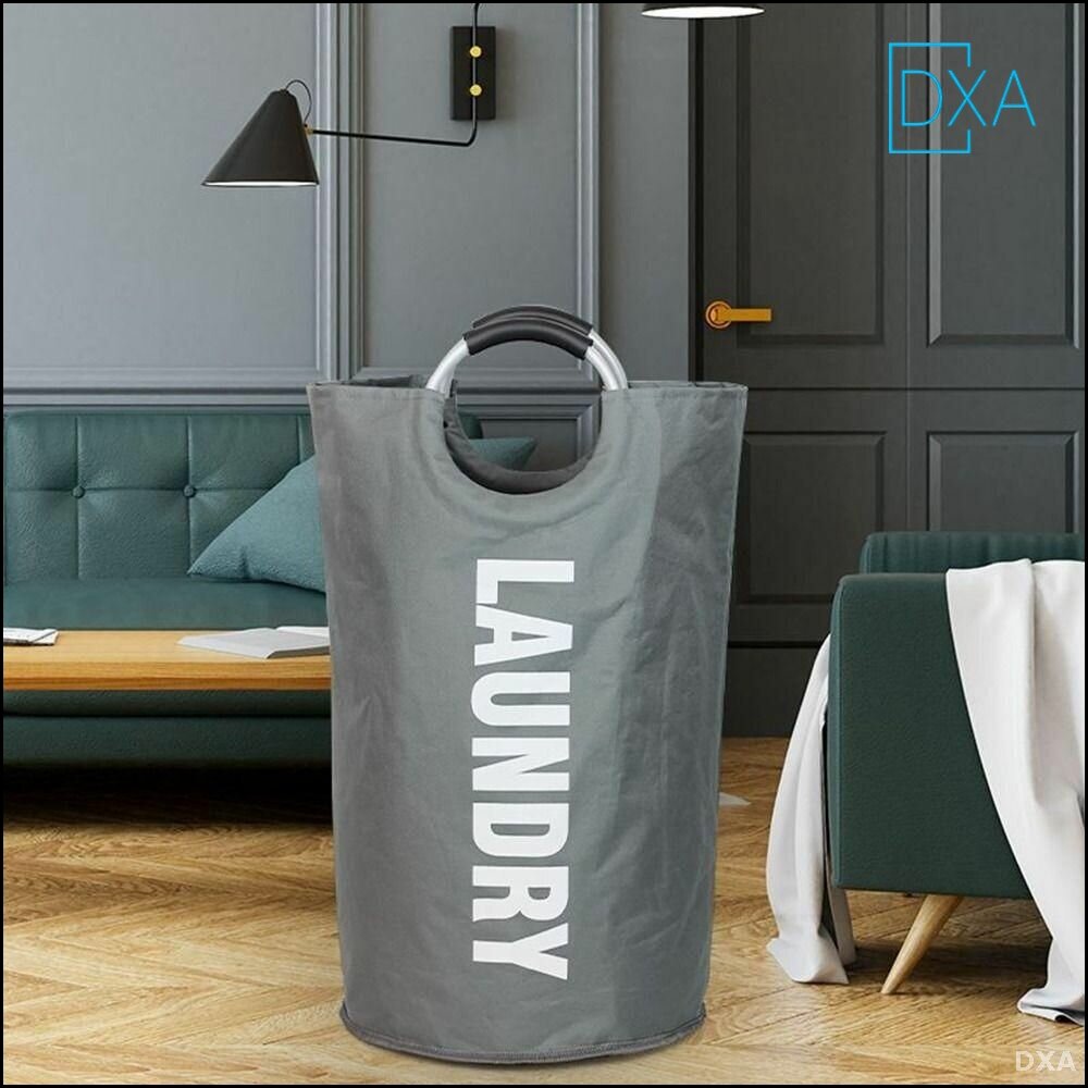 Корзина для белья и хранения вещей MiLiMi 90 литров цвет серый-