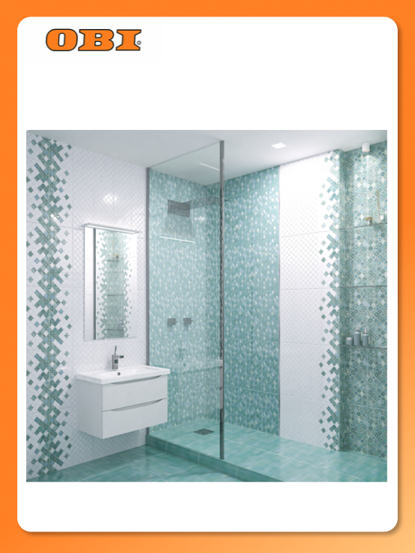 Декор настенный Azori Calypso 2 аквамарин 201x505 см рельефный голубой