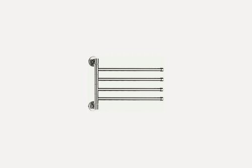 Изображение товара Вешалка для полотенец LEDEME L114, хром, металл, поворотная, крепление шурупами, 37x22x20 см