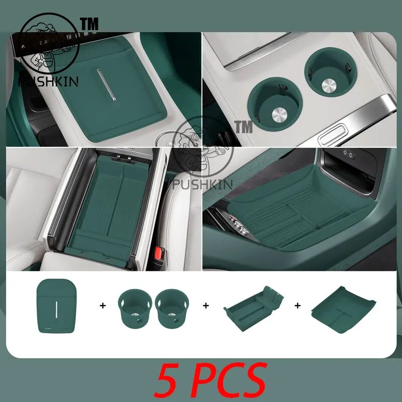 Для Xiaomi YU7 2025 автомобильный Стайлинг, центральное управление, беспроводная зарядка, силиконовый коврик, центральное хранилище, пылезащитный коврик, аксессуары O 5PCS