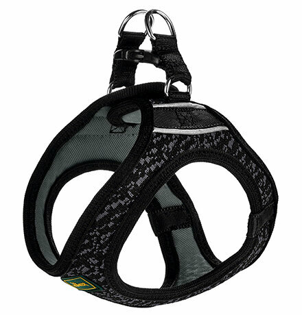 Шлейка Хантер для собак сетчатый текстиль Черная 46-52 см