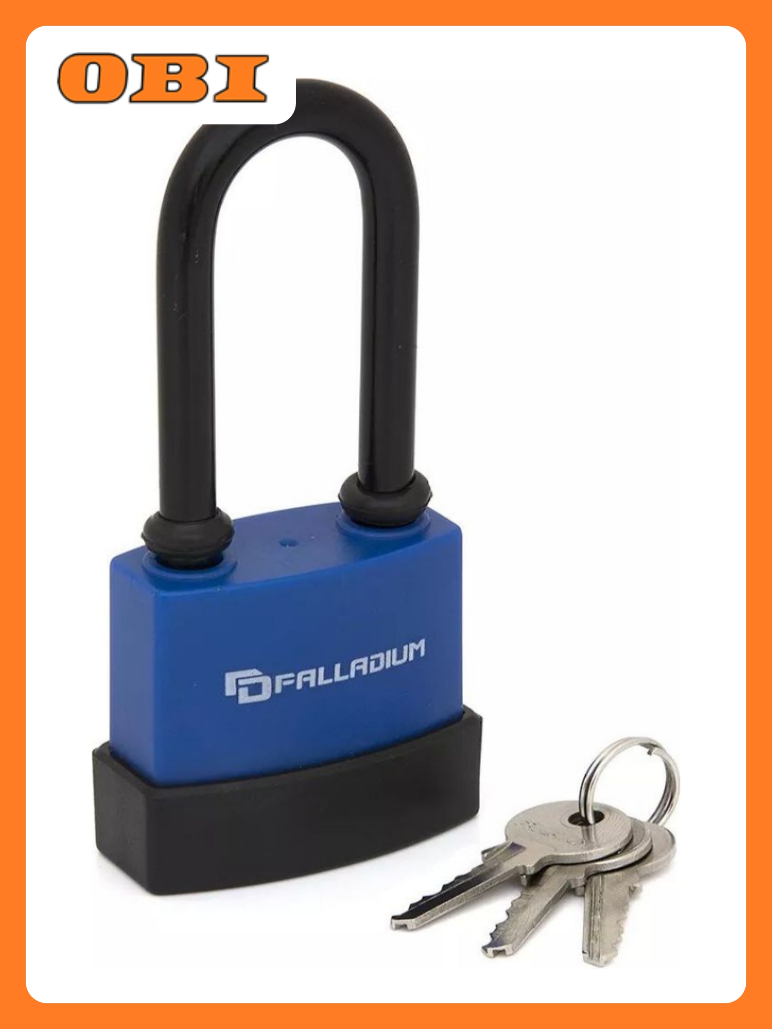 Навесной замок Palladium 907WP-50L водонепроницаемый 3 ключа синий/черный