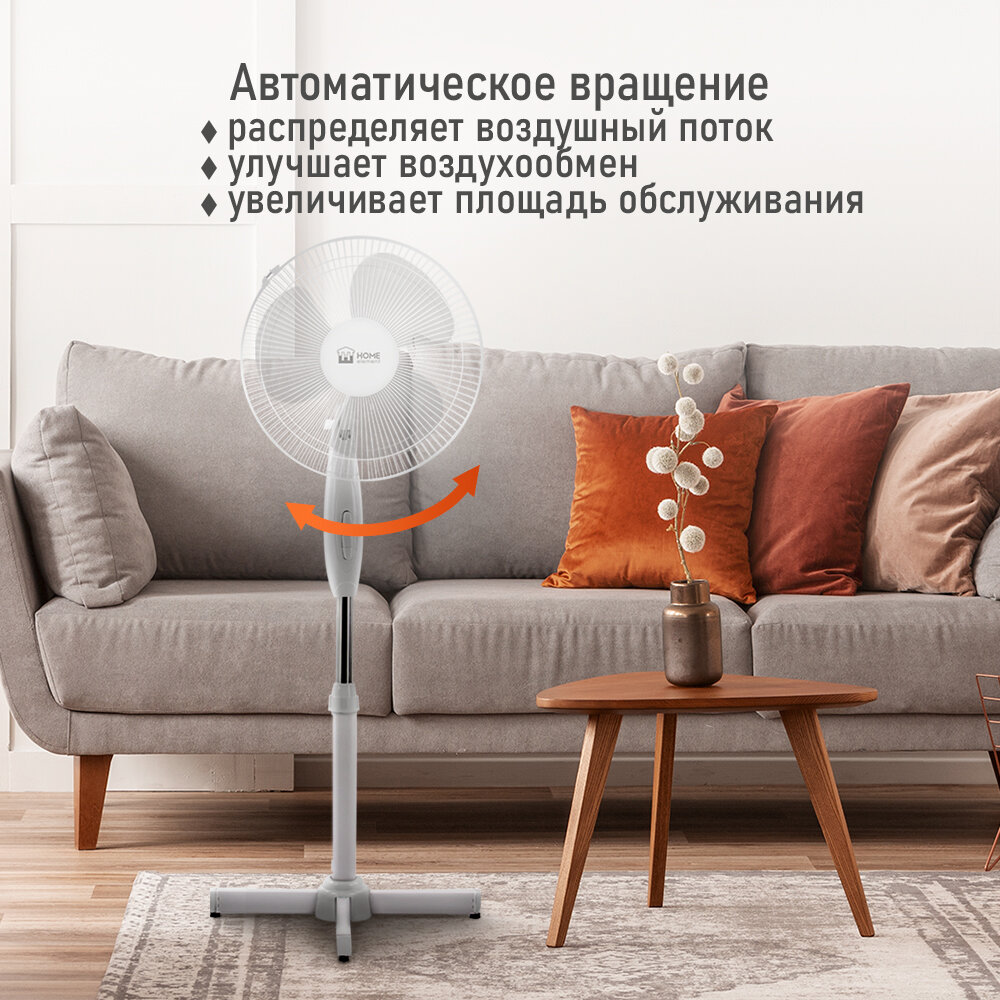 Напольный вентилятор HOME ELEMENT HE-FN1206A белый/белый - фотография № 3