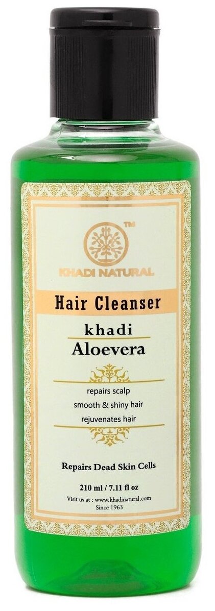 Khadi Natural шампунь для волос Алоэ вера профилактика и лечение перхоти, 210 мл