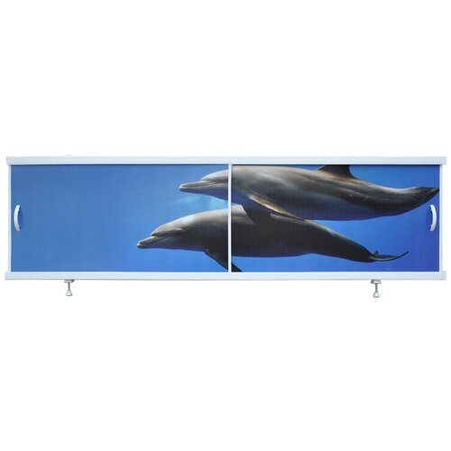Лидер Экран под ванну Дельфины из ПВХ панелей на пластиковом каркасе 150 см