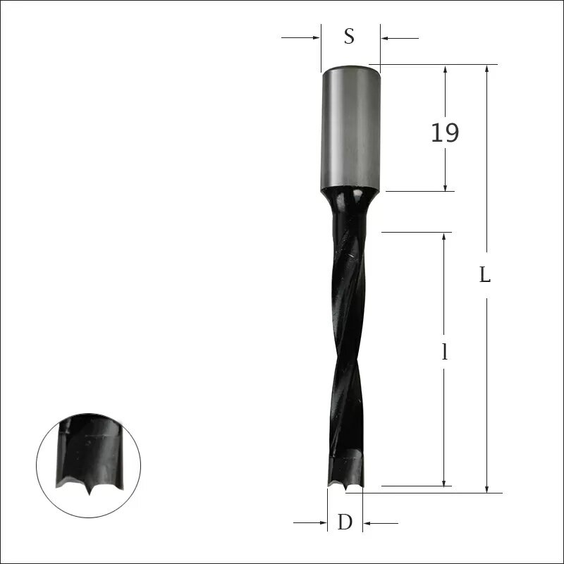 Сверло присадочное глухое для ЛДСП 10х70х10 правое