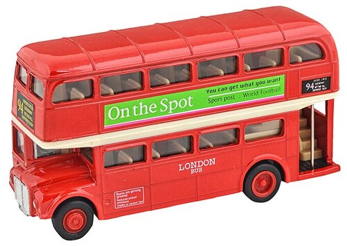 Машинка Welly London Bus (99930) 1:64, 11 см, красный