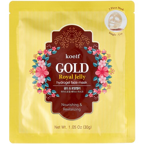 Koelf Gold  Royal Jelly Mask Маска для лица гидрогелевая, с золотом и маточным молочком, 30 гр