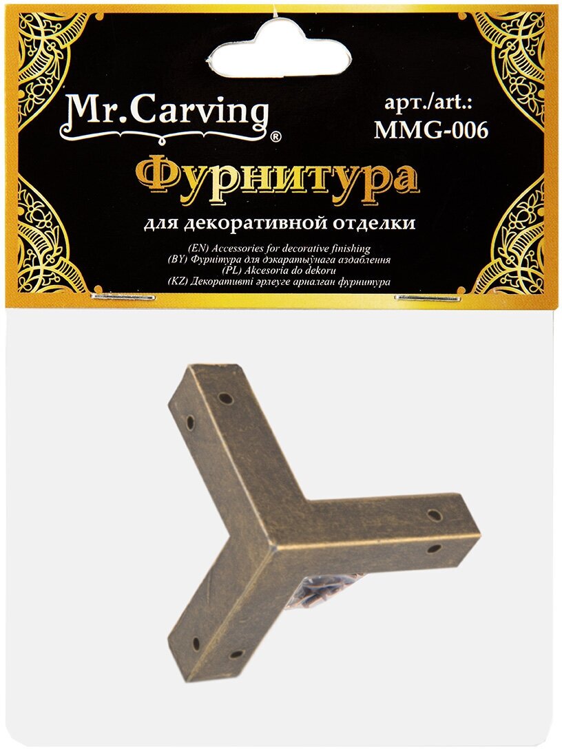 Mr. Carving MMG-006 фурнитура для шкатулок уголок 2.9 x 2.9 см 4 шт. №02 бронза - фотография № 2