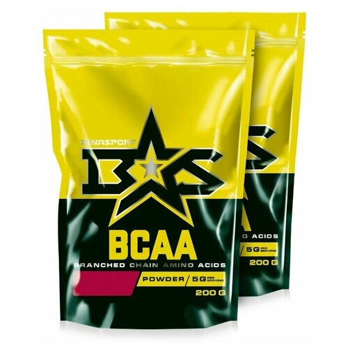 фото (2 уп х 200гр) аминокислоты binasport "bcaa" бцаа порошок 400 г с натуральным вкусом