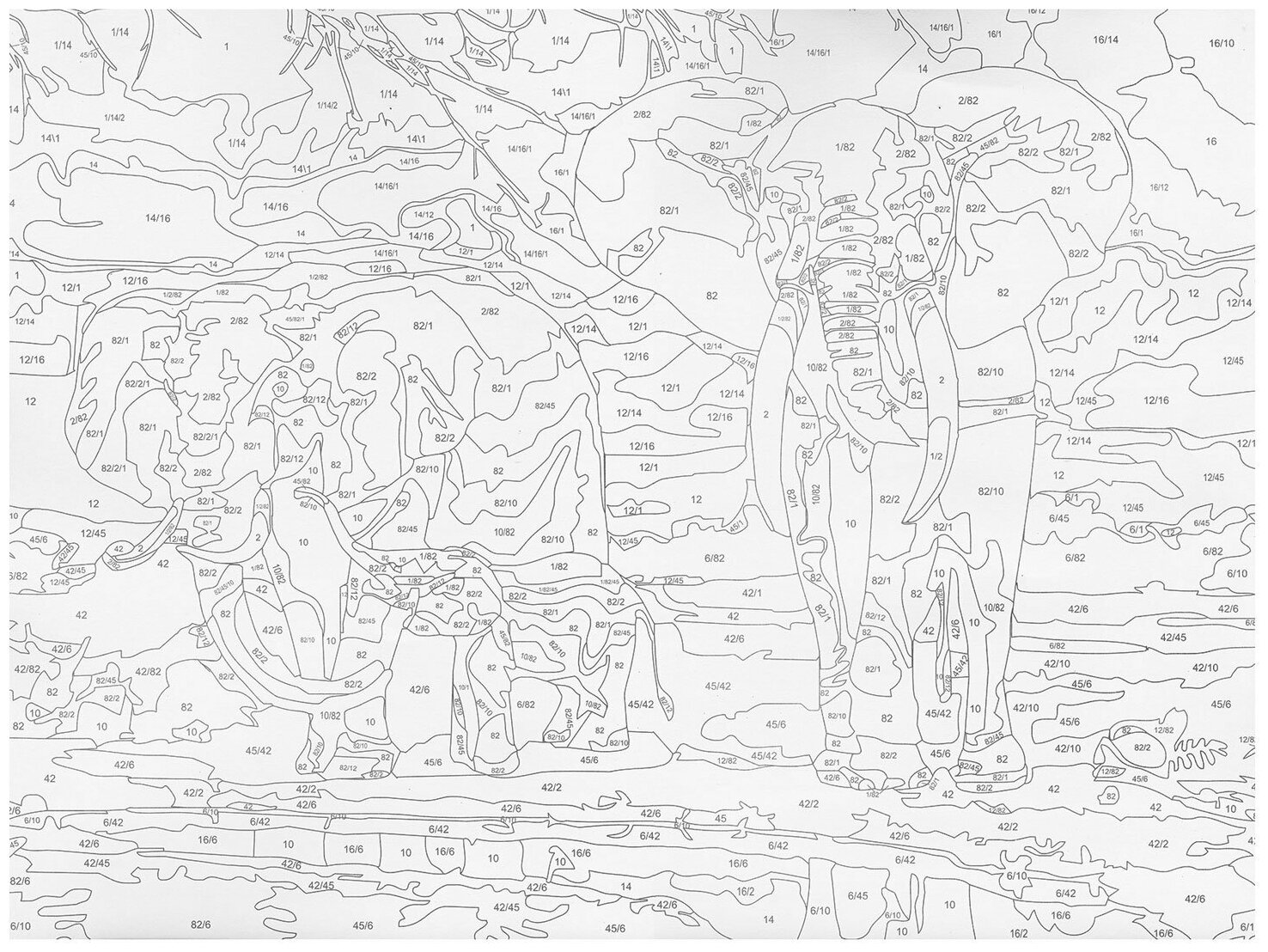 Картина по номерам с акриловыми красками "Слоны", А3 (661630) Brauberg - фото №4
