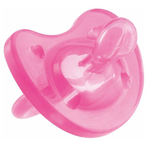 Пустышка силиконовая ортодонтическая Chicco Physio Soft 0+, розовый