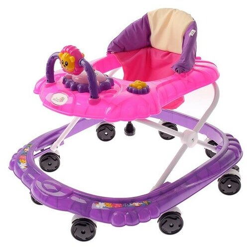 фото Ходунки alis "львенок", 8 колес, тормоз, музыка, игрушки розовый