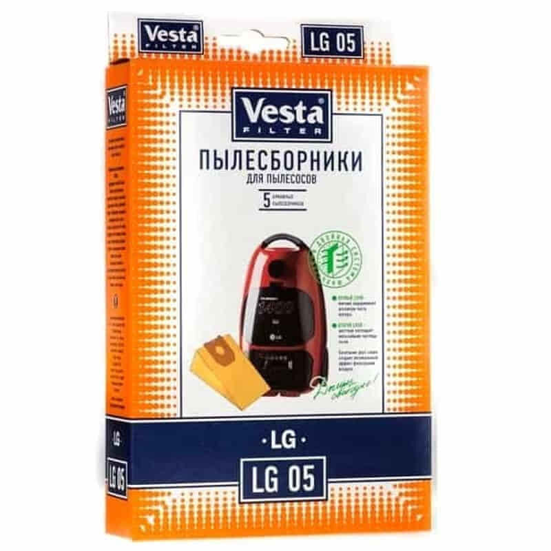 Vesta filter LG05 комплект мешков-пылесборников бумажных (5шт) для пылесоса LG - фотография № 11