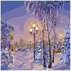 Картина по номерам "Зимний вечер", 30x30 см