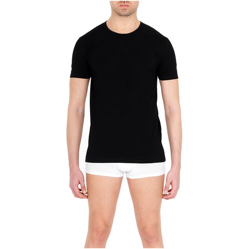 фото Футболка pompea, t-shirt cotton, из эластичного хлопка, размер l,черный