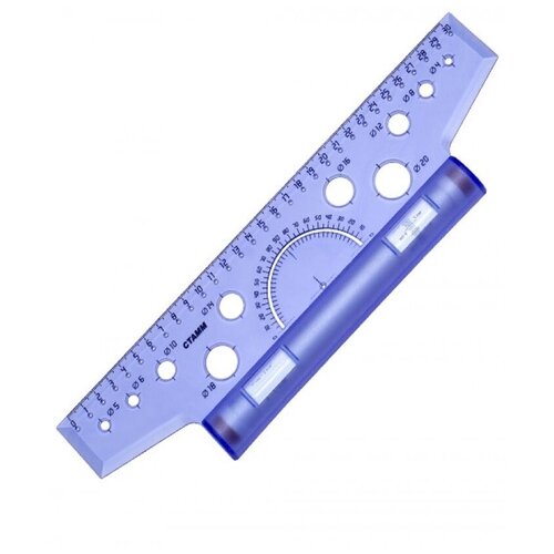 СТАММ Рейсшина 30 см (ЛР20), прозрачный/синий стамм рейсшина 30 см лр20 прозрачный белый