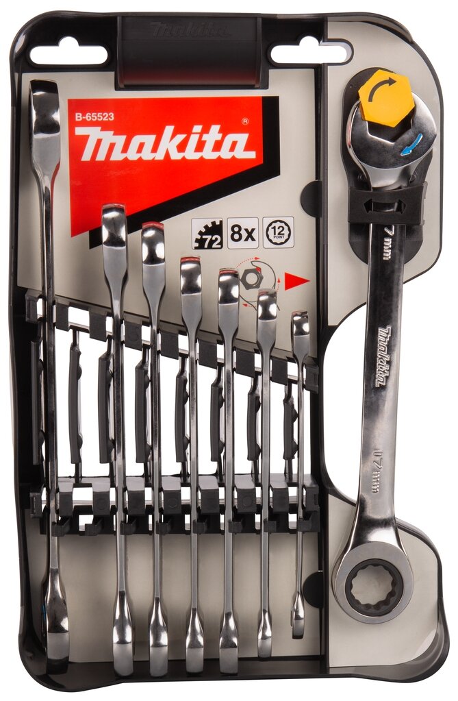 Набор гаечных ключей Makita B-65523, 8 предм., черный