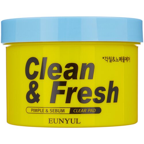 фото Eunyul диски для лица clean & fresh pimple & sebum clear pad 170 мл 70 шт.
