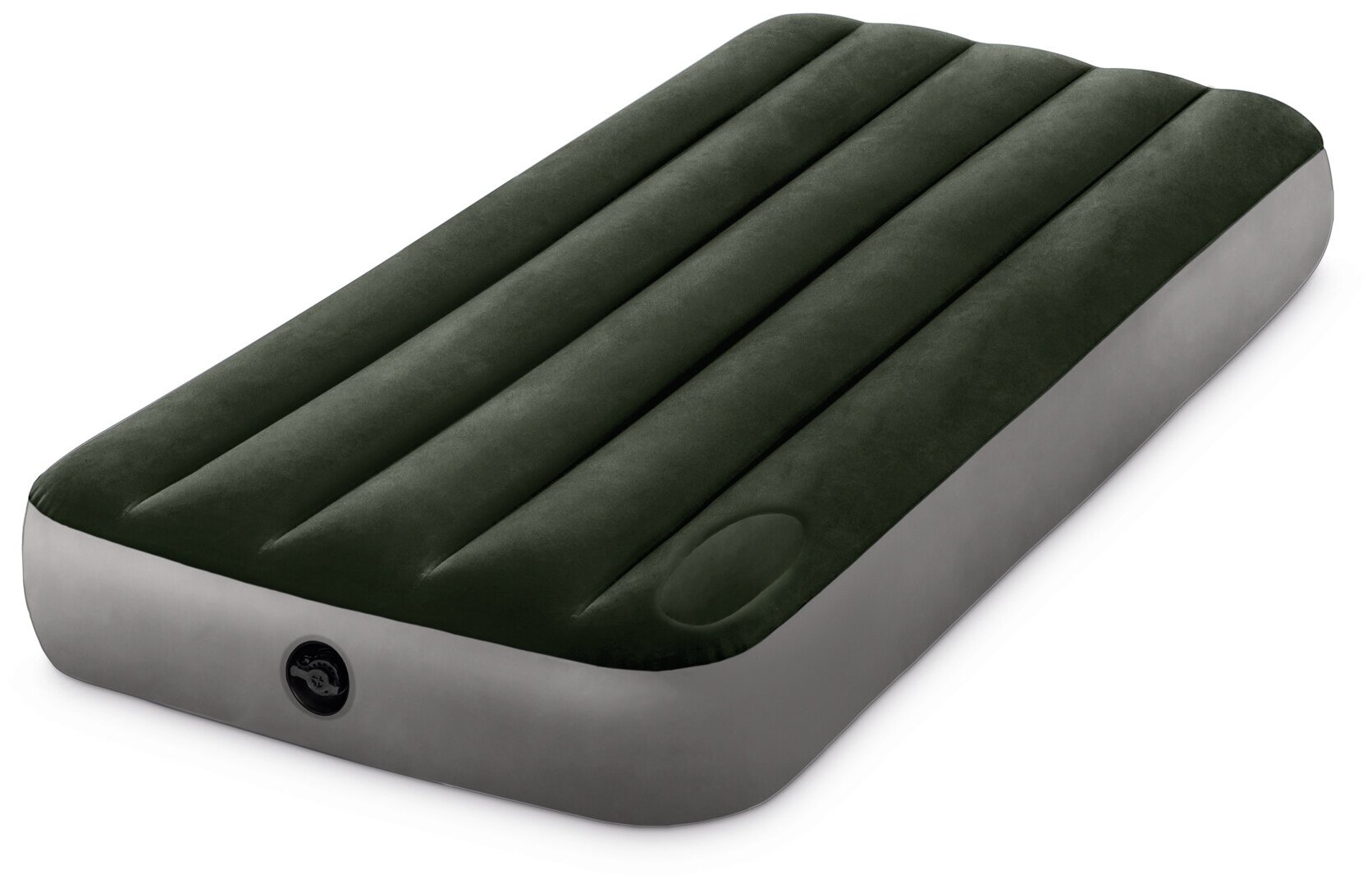Intex Кровать надувная Downy Bed, (fiber-tech), встроенный ножной насос, 76x191x25см, Пвх, 64760 108 .