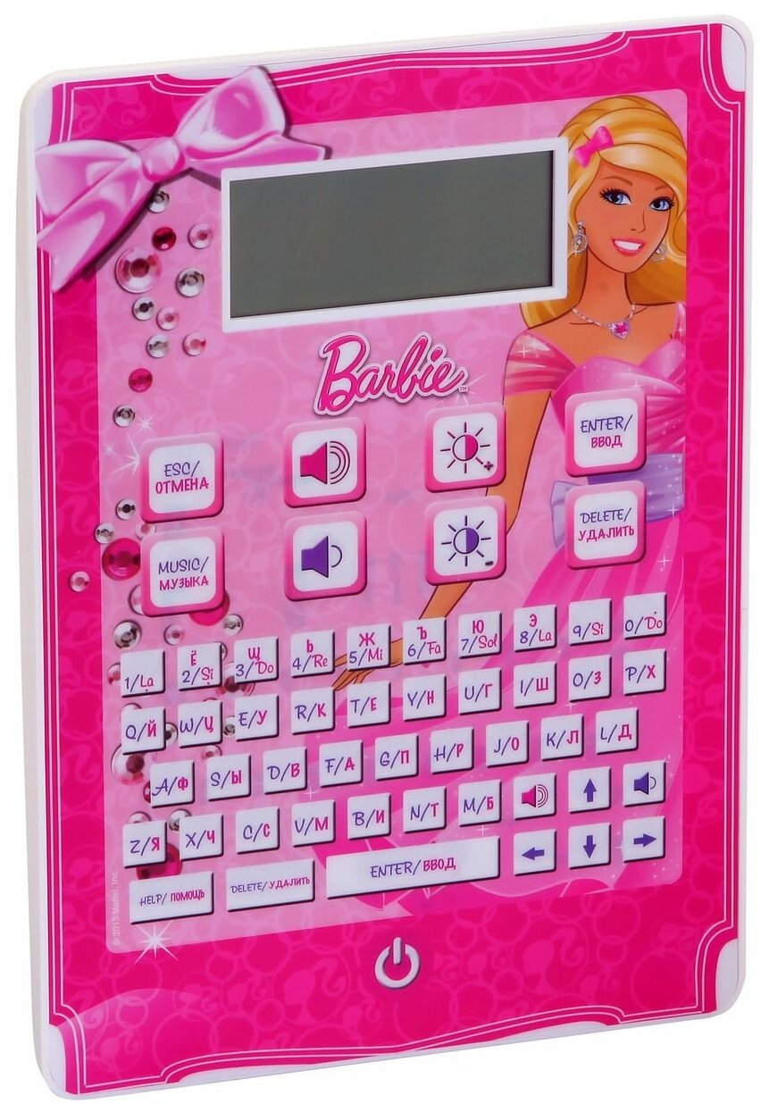 Обучающий планшет русско-английский Barbie,120 функции, вертикальный Bondibon - фото №1