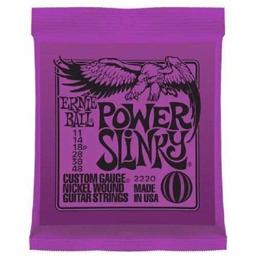 P02220 Power Slinky Комплект струн для электрогитары, никель, 11-48, Ernie Ball p02220 power slinky комплект струн для электрогитары никель 11 48 ernie ball