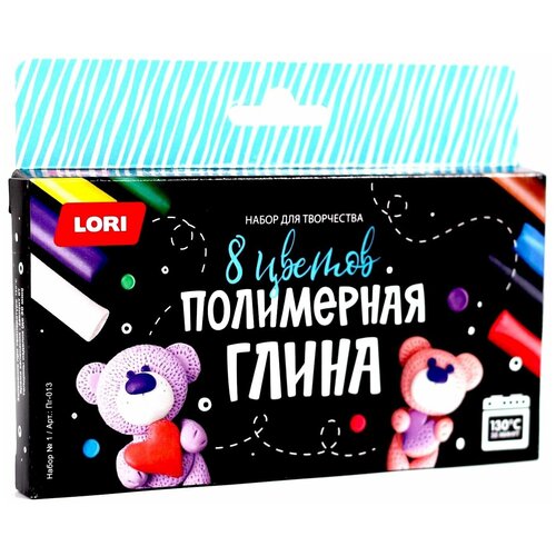 Lori / Полимерная глина, 8 цветов / Детский набор для творчества / Набор для лепки / Развивающий набор для детей