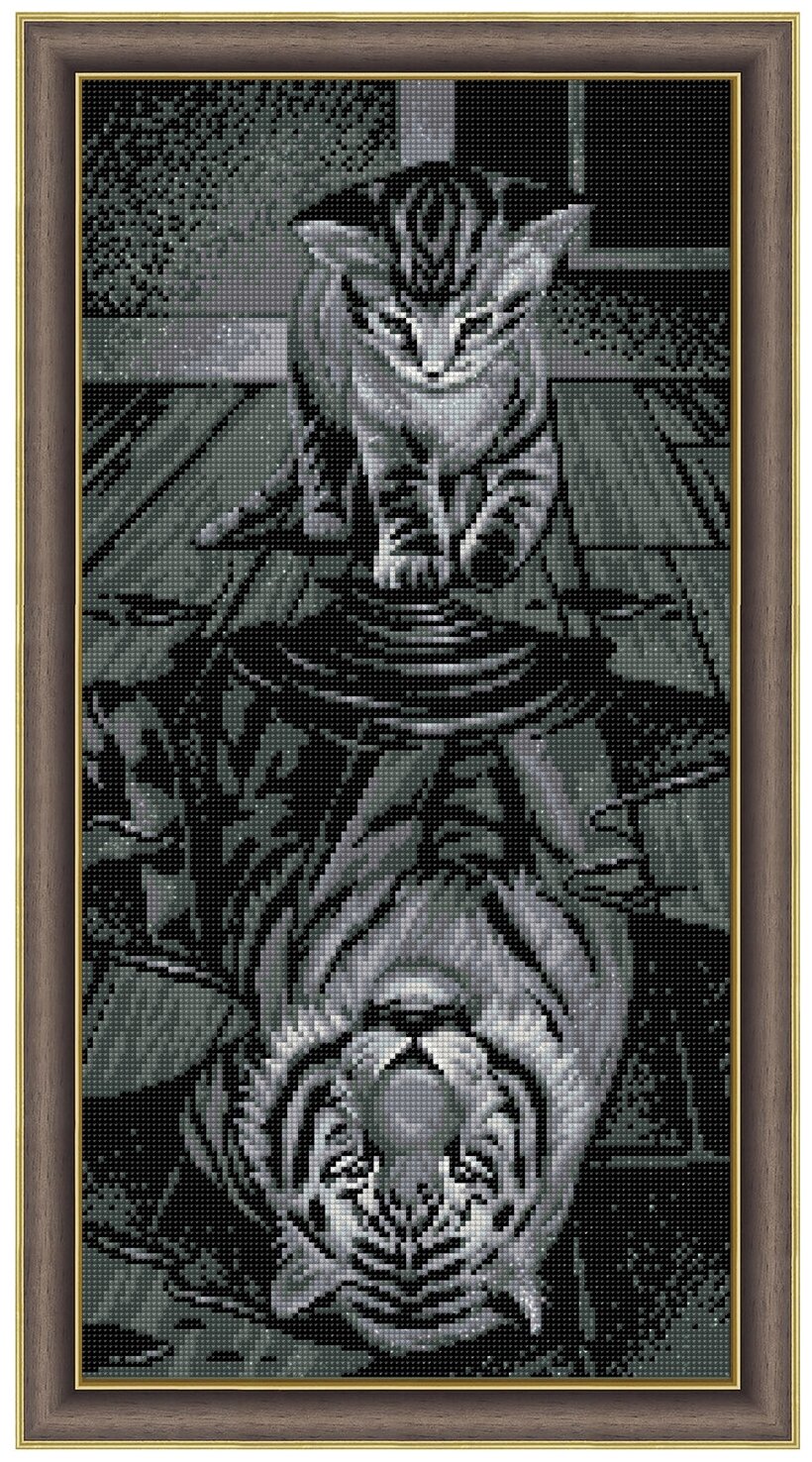 Алмазная вышивка Тигр внутри (АЖ-1771) - картина стразами Алмазная живопись - фото №4