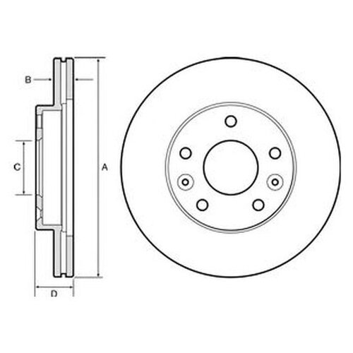 фото Тормозной диск delphi bg4455 для renault duster, kaptur