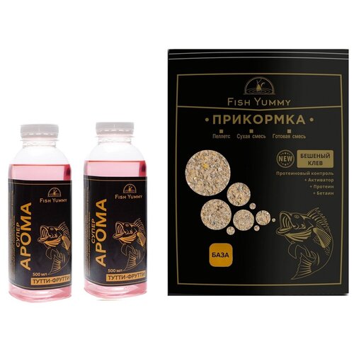 фото Ароматизатор для рыбалки тутти-фрутти 2 x 500мл + прикормка база fish yummy