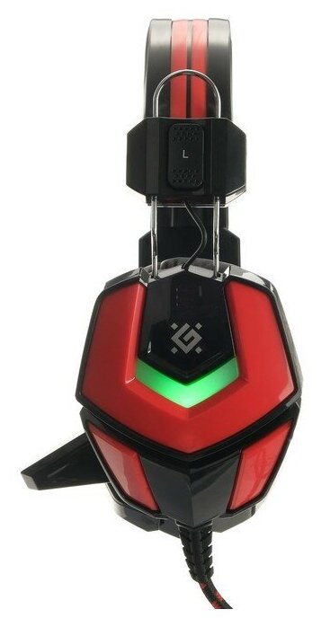 Наушники Defender Ridley, игровые, микрофон, 3.5 мм + USB, 2.2 м, чёрно-красные