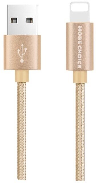 Дата-кабель USB 2.0A для Lightning 8-pin More choice K11i нейлон 1м Gold