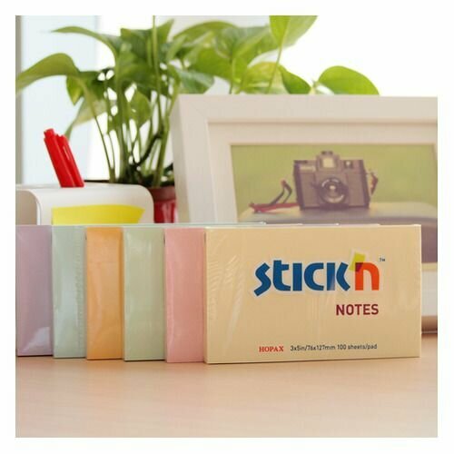 Блок самоклеящийся бумажный STICK`N 21405, 76x127, 100 л, пастель, сиреневый
