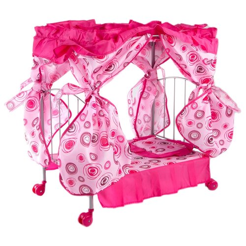фото Buggy boom кроватка для кукол loona (8891b) розовый с разноцветными кольцами