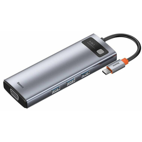 Хаб Baseus Metal Gleam Series 9-in-1 Multifunctional Type-C HUB Docking Station Space Gray CAHUB-CU0G 573500₽