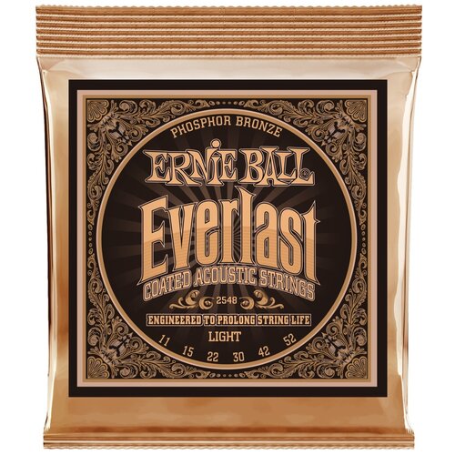 фото Ernie ball 2548 everlast coated phosphor bronze light 11-52 струны для акустической гитары