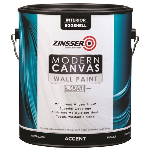 Краска акриловая Zinsser Modern Canvas Wall Paint Eggshell яичная скорлупа бесцветный 3.43 л 4 кг