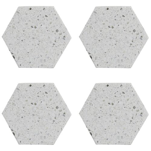 Набор из 4 подставок из камня Elements Hexagonal 10 см