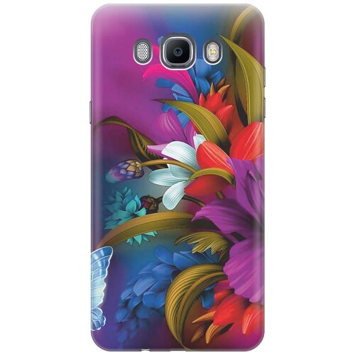 фото Cиликоновый чехол на samsung galaxy j7 (2016) / самсунг джей 7 2016 с принтом "фантастические цветы" gosso